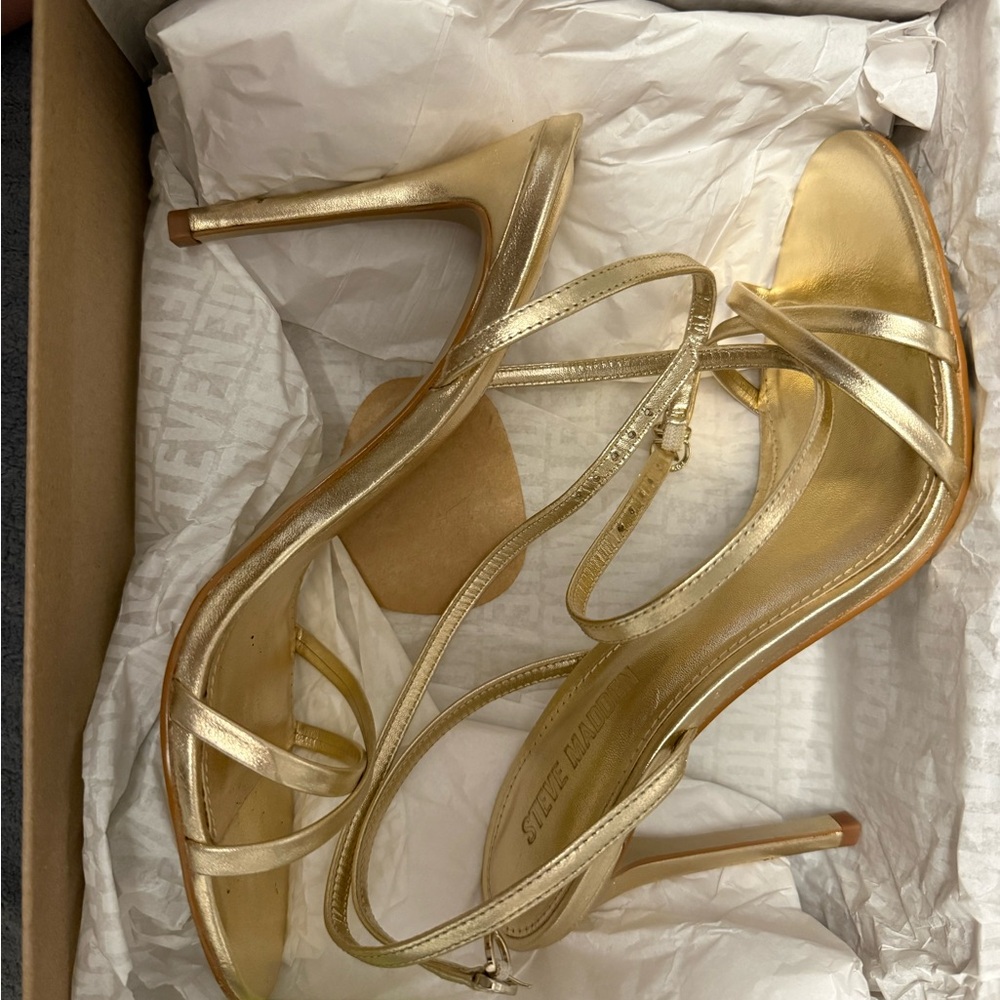 Gold Leather Steve Madden Heels
